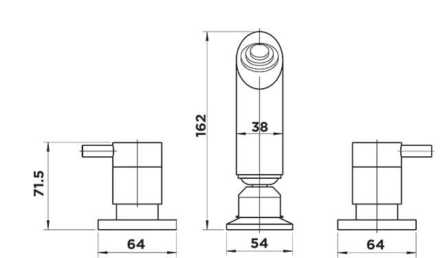 D1030 Dahlek Shower Set DIMENSIONS