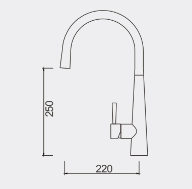 Fosca Pull Out Sink Mixer Dimensions